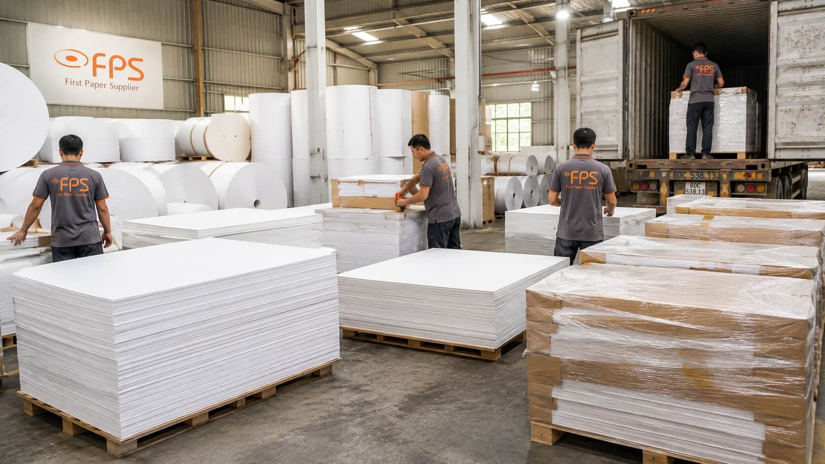 Giấy poluya dạng tấm kích thước lớn, sử dụng trong ngành may mặc và xuất khẩu giày dép.
